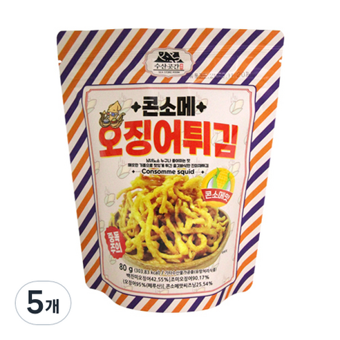 수산곳간 콘소메 오징어튀김, 5개, 80g