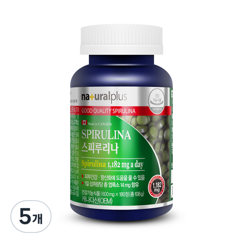 내츄럴플러스 스피루리나 180정, 5개