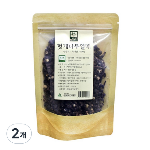 자연두레 유기농 헛개나무 열매, 120g, 2개