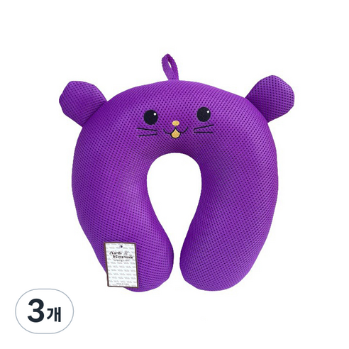 메쉬 목쿠션 34, 보라, 3개