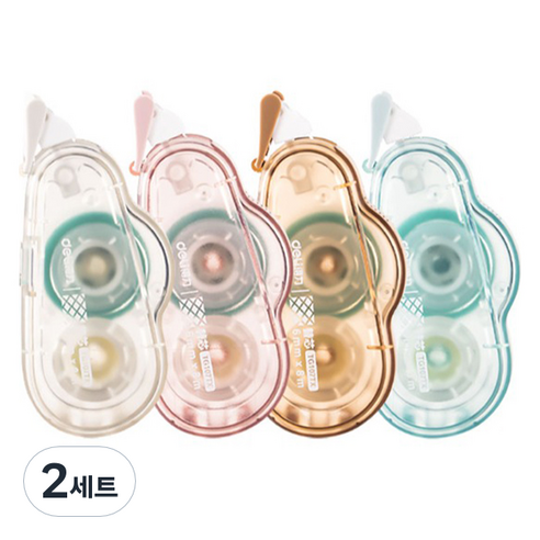 델리 양면 테이프 4종 세트 TG107 6mm x 8m, 랜덤발송, 2세트