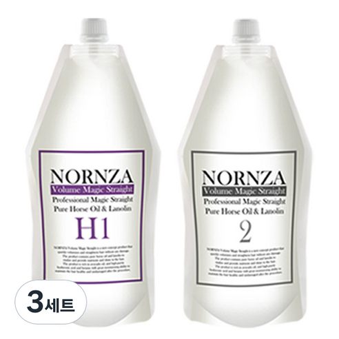 노른자 볼륨매직 스트레이트 파마약 H1 일반모 1제 400g + 2제 400g, 3세트