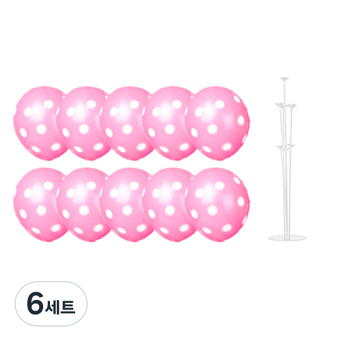 파티쇼 풍선꽂이장식세트 70cm, 도트로즈, 6세트
