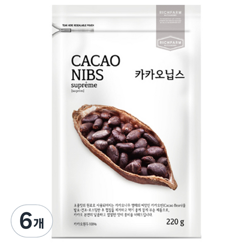리치팜너트 카카오닙스, 220g, 6개