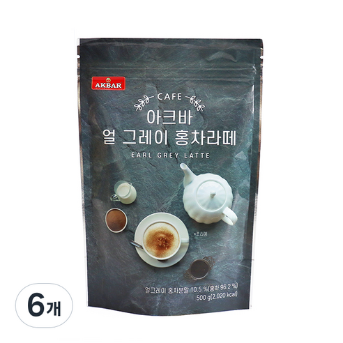 아크바 얼그레이 홍차라떼 500g, 1개입, 6개