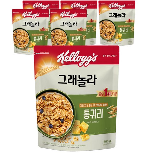 켈로그 통귀리 그래놀라, 500g, 6개