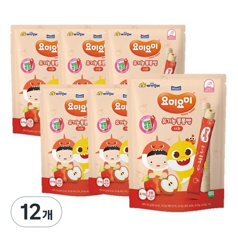 요미요미 유기농 롱롱뻥 사과, 24g, 12개, 사과맛