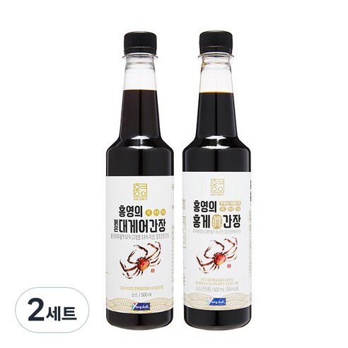 홍영의 간장 선물세트 붉은대게어 500ml + 홍게진 500ml, 2세트