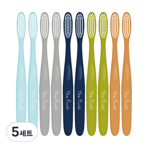 더퍼스트 옥수수소재 어린이 칫솔 3단계 5종 x 2p 세트, 스카이, 그레이, 네이비, 그린, 카멜, 10개, 5세트