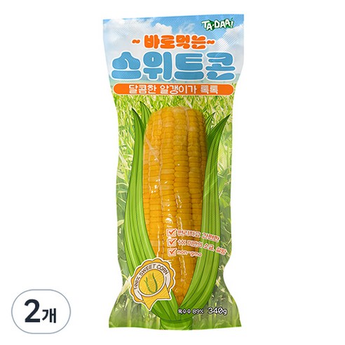 타다 스위트콘 싱글콘 옥수수, 340g, 2개