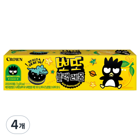 크라운 뽀또 블랙레몬, 72g, 4개