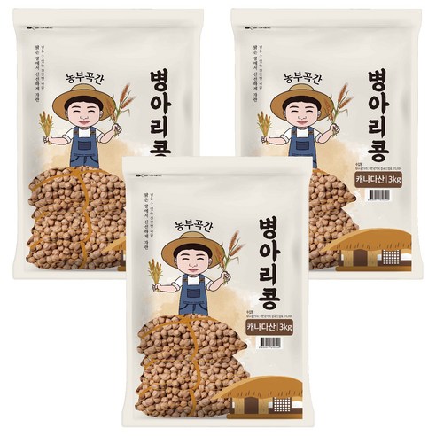 농부곡간 캐나다산 병아리콩, 3kg, 3개