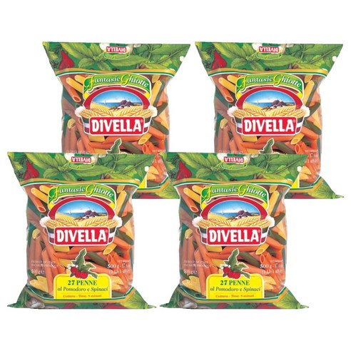 디벨라 삼색펜네 지티 리가떼 파스타, 500g, 4개