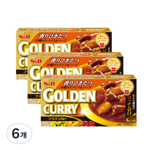 에스앤비 골든카레 순한맛, 6개, 198g