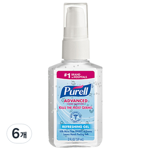 퓨렐 어드밴스드 인스턴트 핸드 새니타이저 휴대용, 59ml, 6개