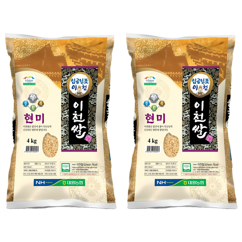 임금님표이천 이천쌀 현미, 4kg, 2개
