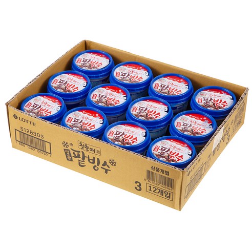 롯데웰푸드 일품 팥빙수 (냉동), 240ml, 12입