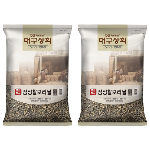 대구상회 국내산 검정 찰보리쌀, 1kg, 2개