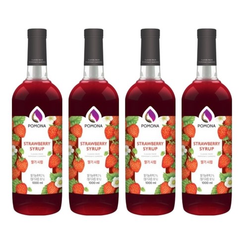 포모나 딸기 시럽, 4개, 1L