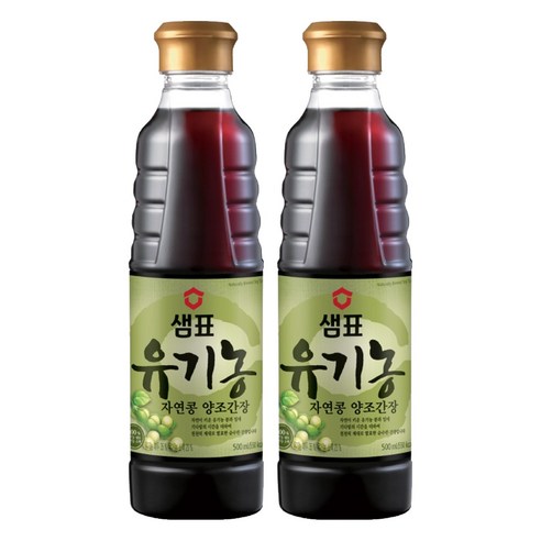샘표 유기농 자연콩 양조간장, 500ml, 2개
