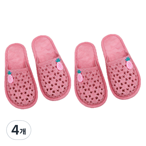 데이소이 파인애플 구멍송송 거실화, NO 01 핑크, 4개