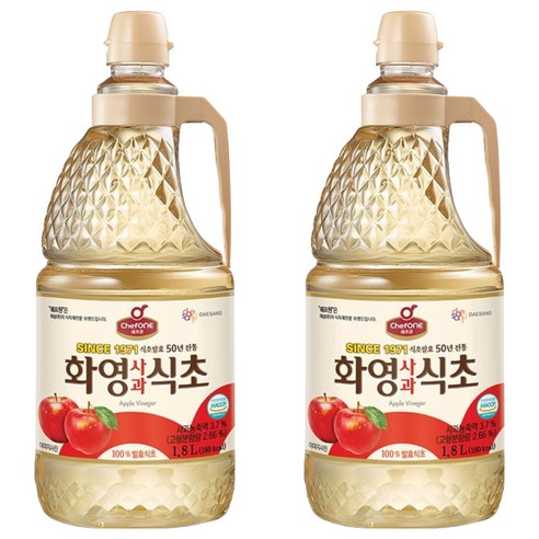 대상 쉐프원 화영 사과 식초, 1.8L, 2개