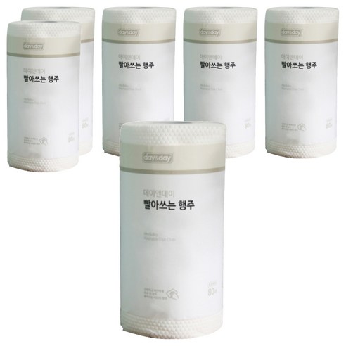 데이앤데이 빨아쓰는 행주 80매 대형, 6개