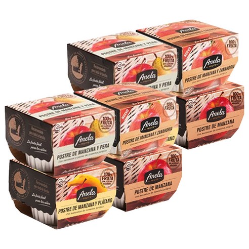 아넬라 생과일 디저트 스타트 A 패키지 100g x 2p x 4종 세트, 사과, 바나나, 당근, 사과배, 2세트