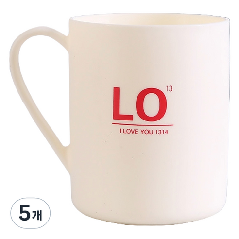 몬드스팟 LOVE 하트 신혼부부 집들이 선물 욕실 양치컵 YY57303, 화이트, 5개