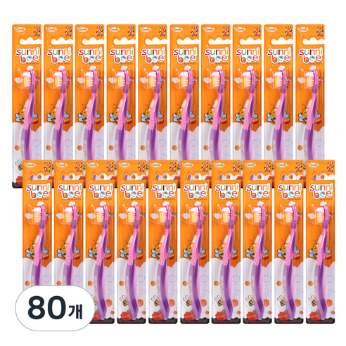 지앤마 써니비 키즈 칫솔 2단계, 여아용, 80개, 1개입
