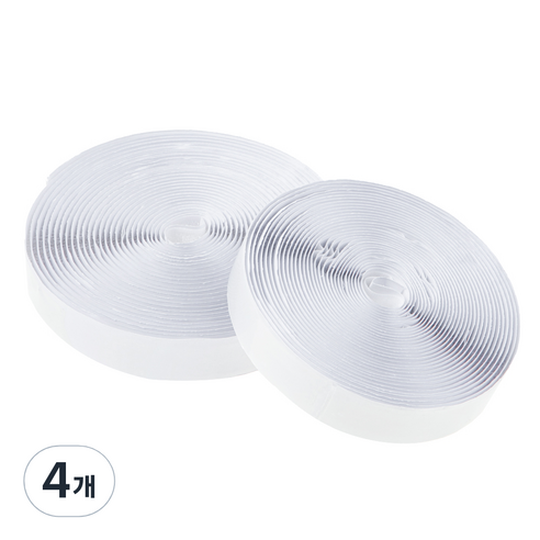 코멧 홈 롤타입 찍찍이 테이프 화이트 20mm x 6m, 4개