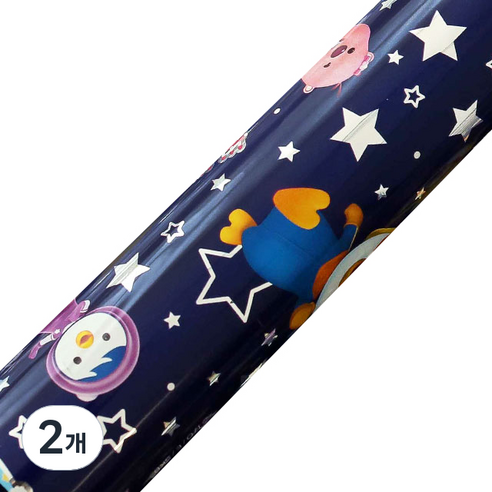 뽀로로 증착롤 포장지 중 37.5cm x 12m, 네이비, 2개