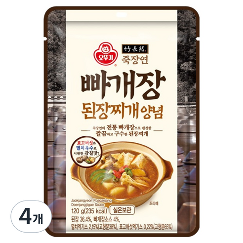 죽장연 오뚜기 빠개장 된장찌개양념, 4개, 120g