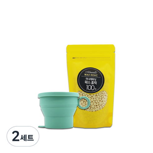 미나래 셀프왁싱 얼굴 인중 겨털 홀릭 100g + 왁싱 전용용기 세트, 2세트