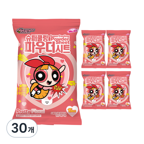 미스사사 슈퍼 쿨링 파우더 시트 데오드란트 플로럴 15매, 30개