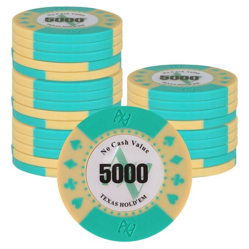 AAHM AA 로고 홀덤칩 5000, 그린, 25개