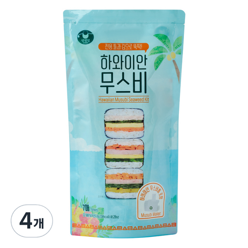 만전김 하와이안 무스비 키트, 8g, 4개