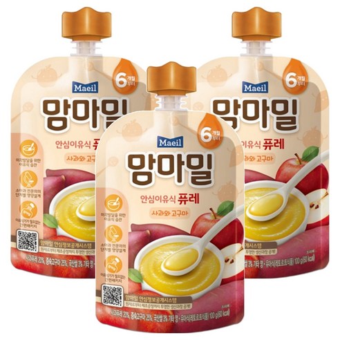 맘마밀 안심 이유식 퓨레 6개월부터