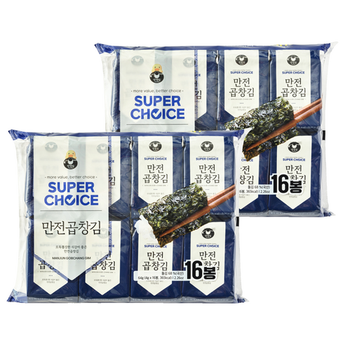 만전김 슈퍼초이스 곱창김, 4g, 32개