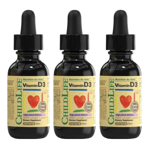 차일드라이프 비타민 D3 베리맛, 30ml, 3개