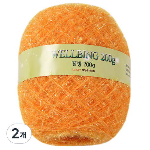 연일섬유 웰빙수세미 콘사 뜨개실 200g, 47골드오렌지, 2개