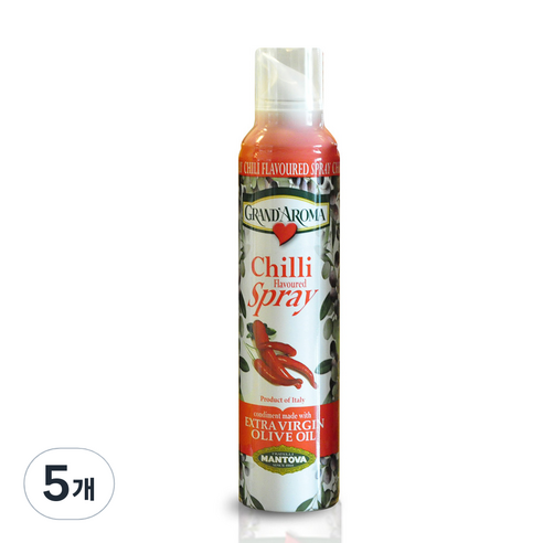 만토바 엑스트라버진 올리브오일 칠리, 200ml, 5개