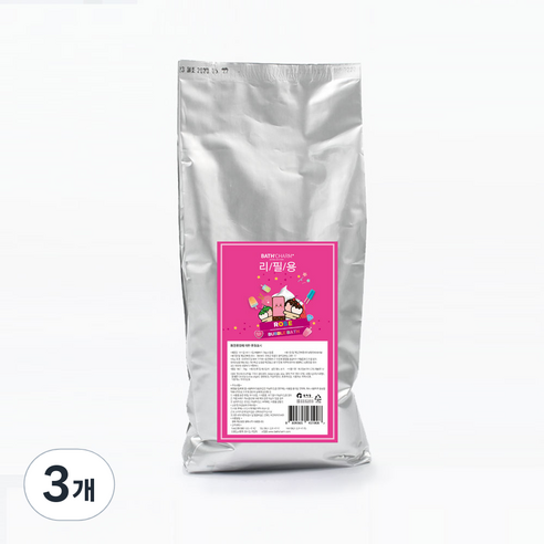 바스참 크림버블바스 거품 입욕제 로즈 리필용, 1kg, 3개