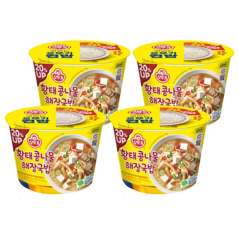 맛있는 오뚜기 컵밥 황태 콩나물해장국밥, 301.5g, 4개