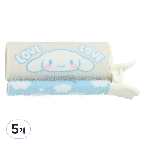 뷰티홈 산리오 시나모롤 러브 뿌리볼륨 헤어집게, 아이보리 + 화이트, 5개
