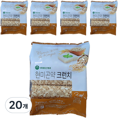 맘모스제과 현미 곤약 크런치 쌀과자, 70g, 20개