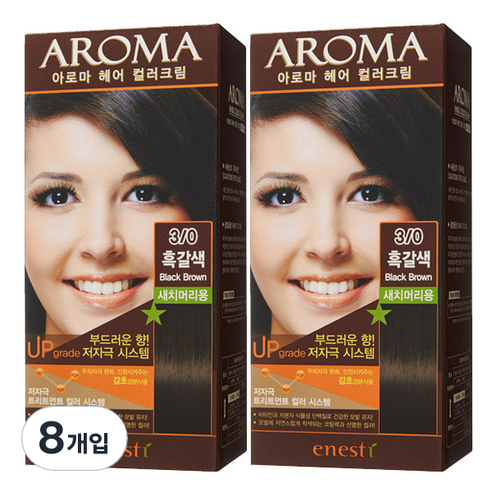 에네스티 아로마 염모제 새치머리용, 흑갈색, 8개