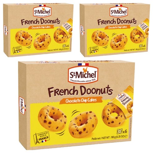 생미쉘 프렌치 초코칩도넛 6p, 180g, 3개