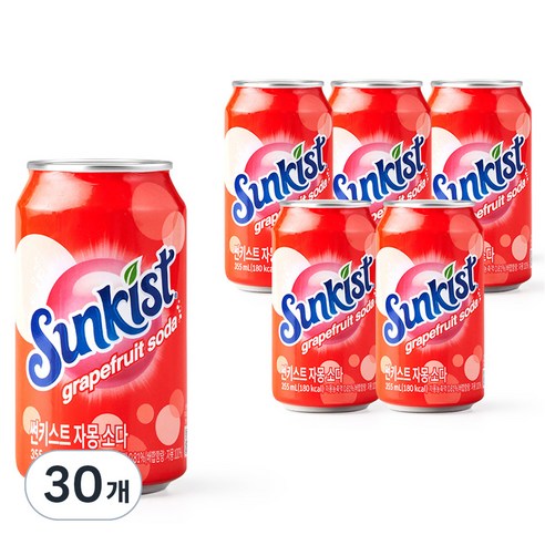 썬키스트 자몽 소다, 355ml, 30개