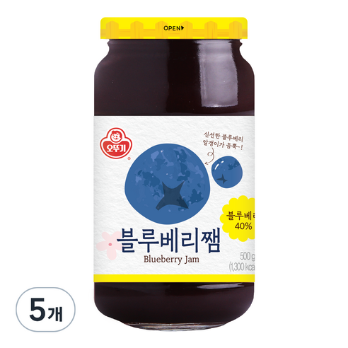 오뚜기 블루베리쨈 500G, 5개